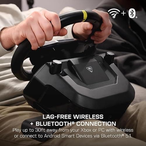 Turtle Beach Racer Wireless Racing Wheel System Officially Licensed for Xbox Series X|S & Xbox One and Windows PCs – Complete Design, Reliable Wireless Connection, up to 30Hr Battery– Black thumbnail 5