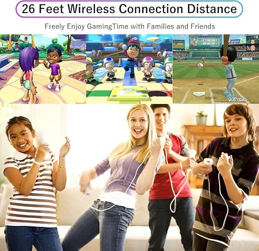 FIOTOK Wii Remote with Nunchuck,Wii Controller with Nunchuck Compatible with Nintendo Wii/Wii U with Silicone Case and Wrist Strap, White thumbnail 7