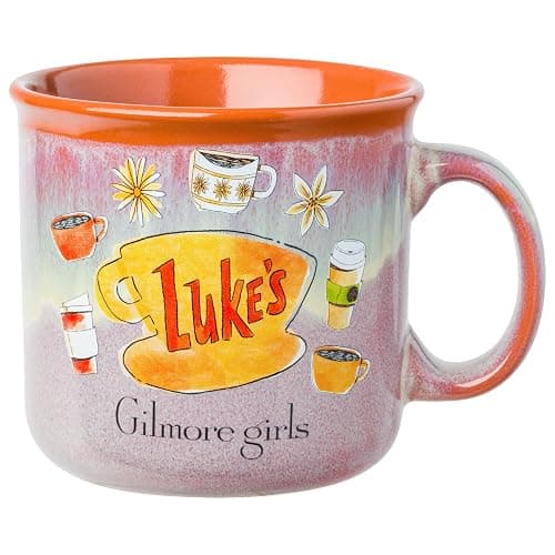 Silver Buffalo Gilmore Girls High Gloss Ceramic Camper Mug Featuring Luke's Diner Logo, 20 Ounces - Image 1