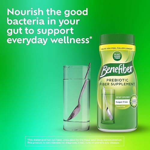 Benefiber Daily Prebiotic Fiber Supplement Powder for Digestive Health, Unflavored -124 Teaspoons (8.7 Ounces) thumbnail 12