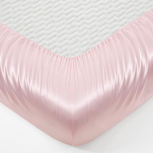 Counfeisly 3 Pieces Satin King Fitted Sheet & Pillowcase Set, Luxury Silky Soft Satin Bed Sheets with 1 Deep Pocket Fitted Sheet - 16" Deep Pocket Sheets, 2 Pillowcases, Blush Pink thumbnail 6