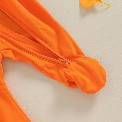 Ayalinggo Newborn Baby Girl Boy Clothes Infant Long Sleeve Soild Footed Romper Zipper Footie Jumpsuit With Hat Fall Outfit thumbnail 5