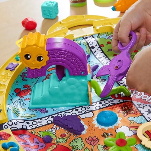 Play-Doh Fold & Go Playmat Starter Set with 19 Accessories, Preschool Toys for 3 Year Old Girls & Boys & Up, Kids Arts & Crafts thumbnail 4