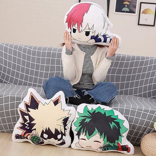 Jiumaocleu My Hero Academia Plush Pillow, No Hero Academia Figures Plushies, Anime MHA Merch Soft Cushion for Christmas Birthday Gift thumbnail 2
