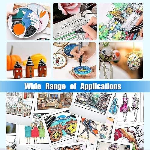 Aoriyar 48 Colors Dual Tip Twin Marker Pens Set - Permanent Graphic Marker Pens for Drawing Colouring Sketching Painting - Art Alcohol Marker Pens for Artist Adult Kids Manga thumbnail 5