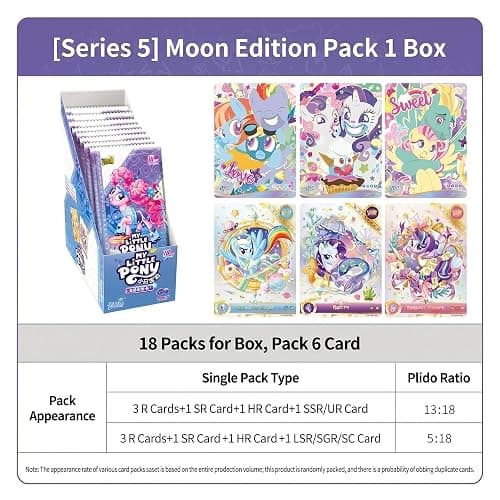 KAYOU My Little Pony Trading Cards Moon Edition Series 5 Collector Box 18 Booster Packs Rare Collectible Set【CN】 thumbnail 8