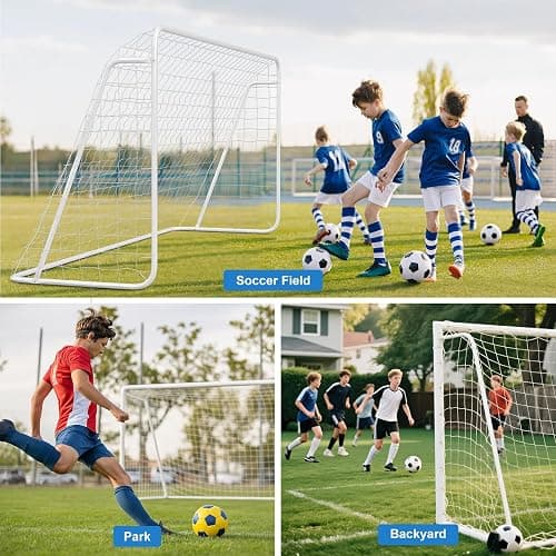 MOPHOTO Soccer Goal, 6X4/8x6/10x6.5/12x6/16x7/18.5x6.5/21x7/24x8ft Soccer Goals for Backyard, Full Size Soccer Goal for Teens & Adults Training thumbnail 5