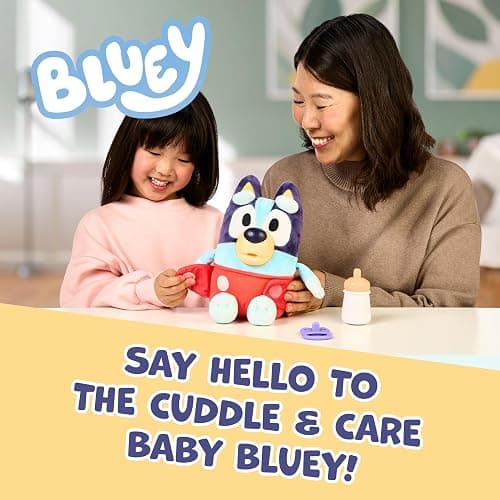 Bluey Care and Cuddle Soft Baby Toy Plush, 11”, Interactive Electronic Baby Plush Toy with 10 Different Sounds, Cuddly Soft Toys for Ages 3+ thumbnail 3