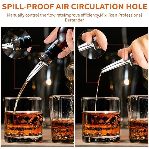72 PACK Femilkt Liquor Pour Spout With Dust Caps,Stainless Steel Pourers Spouts for Liquor Bottles,Bottle Pourers for Alcohol, Olive Oil - Speed Pourers, Bar Bartender Accessories thumbnail 7