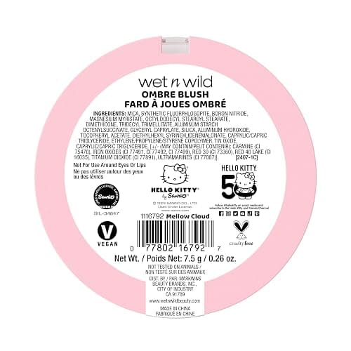 wet n wild Hello Kitty Ombre Blush, Buildable, Blendable Customizable Color, New Gradient Formula, Cruelty-Free & Vegan - Mellow Cloud thumbnail 7