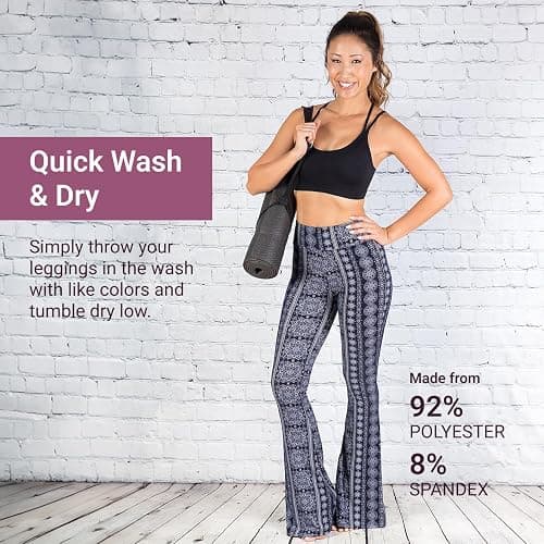 SATINA High Waisted Flare Leggings for Women - Yoga Pants for Women - Buttery Soft Bell Bottom Palazzo - Versatile Sizing thumbnail 6
