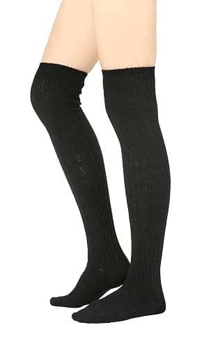 STYLEGAGA Winter Cozy Cable Knit Over The Knee High Boot Socks - Image 1