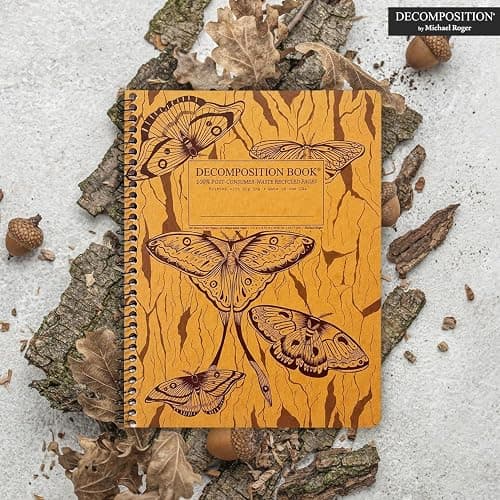 Decomposition Midnight Moths College Ruled Spiral Notebooks – 9.75 x 7.5 Journal with 160 Lined Pages – Notebooks for School Supplies, Home & Office – 100% Recycled Paper – Made in USA thumbnail 2