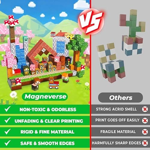 300 PCS Magnetic Blocks - Magnetic Building Block for Kids Ages 4-8 8-12, Creative Construction Stacking Magnet Block Sets, Magnet Cubes Building Toy for Girl Boy Age 3+ Christmas Birthday Gift thumbnail 4