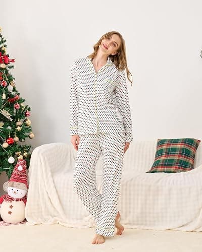 HMPEAIIY Women Y2k Monkey Pajamas Set Button Down Sleepwear Loungewear Pjs for Jammies Party Christmas Thanksgiving Gift thumbnail 2