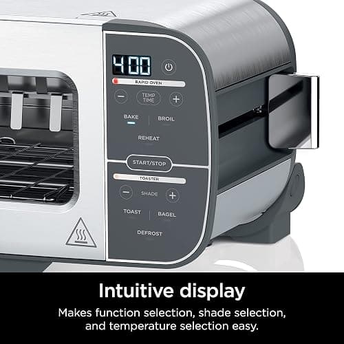 Ninja ST101 Foodi 2-in-1 Flip Toaster, 2-Slice Capacity, Compact Toaster Oven, Snack Maker, Reheat, Defrost, 1500 Watts, Stainless Steel, 6 Functions - 6 Functions thumbnail 8