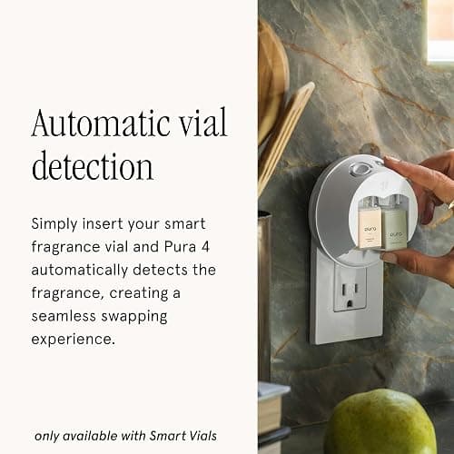 Pura 4 Smart Home Fragrance Device Starter Set - Scent Diffuser for Home- Linens & Surf, Lavender Fields, White Tea No. 1, Yuzu Citron Scent thumbnail 5