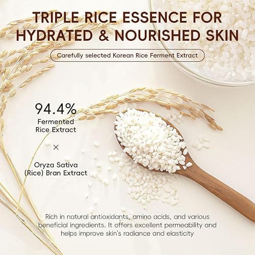 Rice Skincare Set for Teen Girl Gifts Birthday - Skin Care for Teens 10-12 - Hydrating Skin Care Routine Kit for Women - Gifts Birthday Facial Kit for Women - Skin Care Set with Cleanser,Serum thumbnail 4