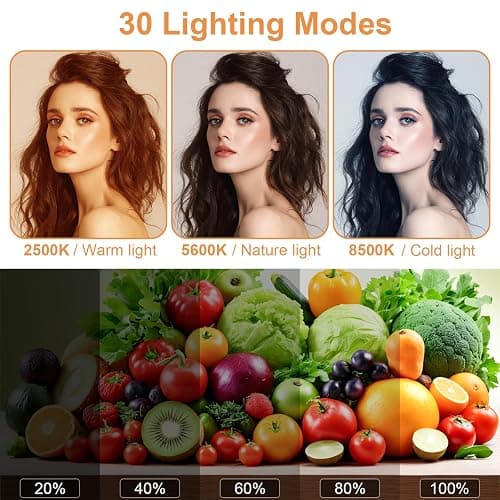 1-Pack LED Video Lighting Kit, Anautin 15W/1700Lux Photography Lighting with Tripod Stand, 2500-8500K Dimmable Streaming Light for Video Recording, Gaming, Podcast, Barber, Salon, TikTok, YouTube thumbnail 3
