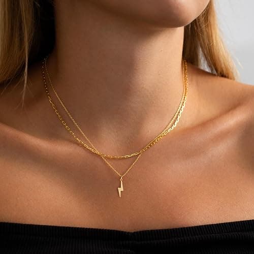 LLWOM Gold Necklace for Women-14k Gold Plated Infinity Necklace Star Of David Necklace Evil Eye Cross Pendants Heart Dainty Gold Necklace For Women thumbnail 4