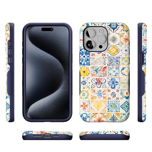 Casely iPhone 15 Pro Max Case | Tuscan Tiles | Dolce Vita | Compatible with MagSafe | Bold Protective Design thumbnail 9