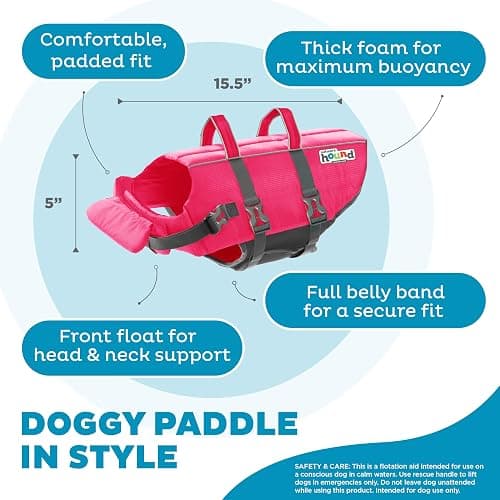 Outward Hound Granby Splash Pink Dog Life Jacket, Medium thumbnail 4