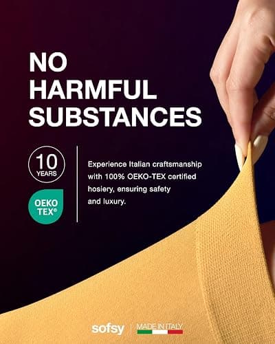 sofsy 10-Year Hosiery Craftsmanship - Italian 40 Den Run Resistant Opaque Tights for Women | High-Waist, Reinforced Toe thumbnail 2