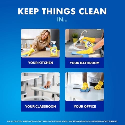 Lysol All Purpose Cleaner Spray, Multi-Purpose Disinfecting Spray, Kitchen & Bathroom Cleaner, Lemon Breeze Scent, 32 Fl Oz - Lemon Breeze - 32 Fl Oz (Pack of 1) thumbnail 3