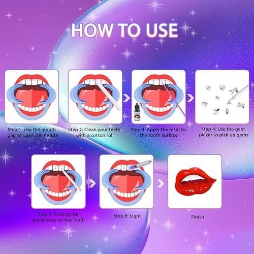 Loeland Tooth Gem Kit, DIY Crystals Jewelry Kit Teeth Gems Set, Professional Fashionable Tooth Gems for Teeth, Teeth Jewelry Starter kit thumbnail 4