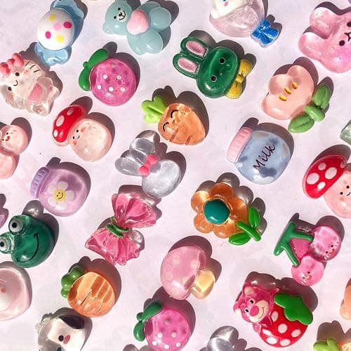 JINDUODUO 120 Pcs Random Slime Charms Bulk DIY Craft Making Making Kit, Resin Flat Back Slime Making Supplies for DIY Scrapbooking Crafts thumbnail 5