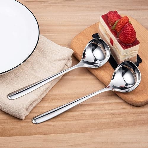 IMEEA 8-Inch Small Ladles for Serving Sauce SUS304 Stainless Steel Gravy Ladle Soup Spoon, Set of 4 thumbnail 7