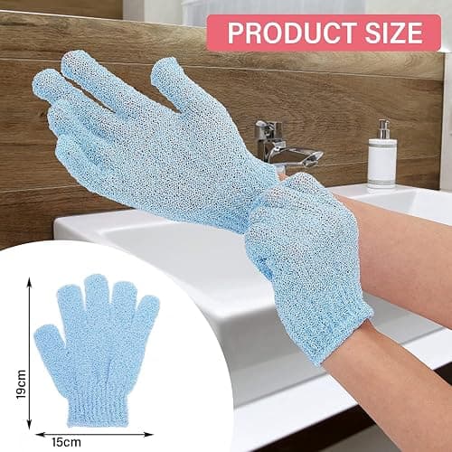 Gant de Douche Exfoliante Gant Corps a Gommage Gants de Bain LOT de 6 (Colore- 3 paires) thumbnail 4