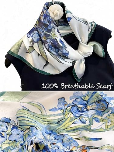 Onllh Silky Scarf for Women Lightweight Satin Bandanas Neck Hair Wrap For Sleeping Head Scarves 27.5" thumbnail 4