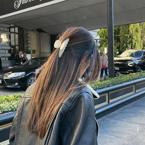 Hana Mia Large Creme Claw Clip, 4 Inch Acetate Hair Clip for Women | Luxury 4 Inch Acetate Claw Clip with Secure Hold & Snag-Free Teeth for Half-Ups, Updos & Chic Everyday Styles | Creme thumbnail 8