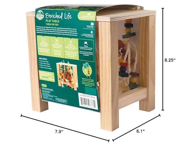 Oxbow Enriched Life Play Table, Rabbit Toys, Guinea Pig Toys, Enrichment for Bunny, Guinea Pig, Hamster, Rabbit, Chinchilla, Rat, Chinchilla Cage Accessories, Small Pet Accessories for Cage thumbnail 7