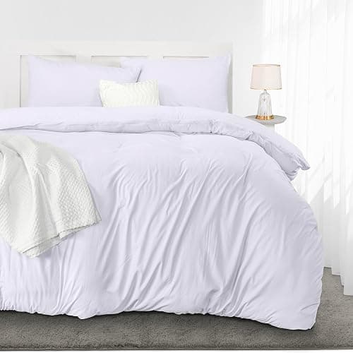 Utopia Bedding Duvet Quilt Cover Set with Pillow cases, Double - Soft Microfibre Polyester (White) - Double - White thumbnail 3