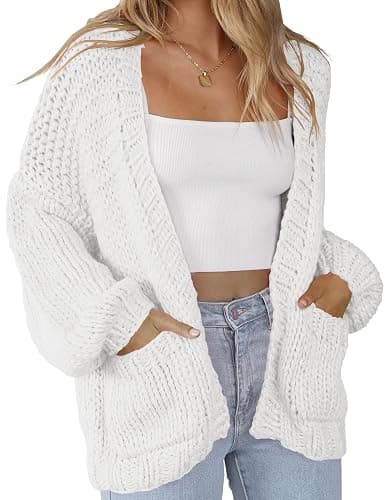 Women's Cardigan Soft Pocketed Long Sleeves Casual Knitted Open Front Cardigans Lightweight Sweaters thumbnail 2