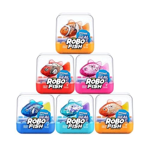 Robo Alive Robo Fish Robotic Swimming Fish (Pink + Golden) by ZURU Water Activated, Changes Color, Comes with Batteries, Amazon Exclusive (2 Pack) Series 3 thumbnail 7