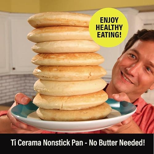 Gotham Steel Double Sided Pan, The Perfect Pancake Maker – Ceramic Nonstick Copper Easy to Flip Pancake Griddle for Fluffy Pancakes, Omelette Maker, Frittata Maker & More! Dishwasher Safe thumbnail 2