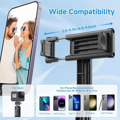 SelfieShow Selfie Stick, Extendable Selfie Stick Tripod with Wireless Remote and Tripod Stand, Portable, Lightweight, Compatible with iPhone 15 14 13 12 Pro Xs Max X 8Plus, Samsung Smartphone and More thumbnail 4