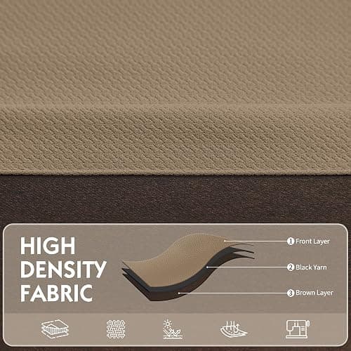 FMFUNCTEX 100% Brown Blackout Curtains for Bedroom, Solid Weave Textured Geometric Weave Curtains 90 Inches Long Thermal Insulated Curtains Living Room, Black Out Drapery Grommet 2 Panels thumbnail 5