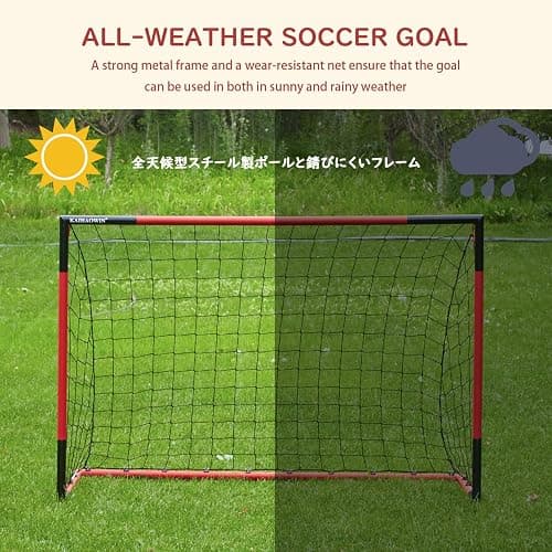 KAIHAOWIN Soccer Goal 3'x2.5'|6'x4'|8'x6'|10'x6.6'-Steel Frame Goal Post All Weather Soccer Net-Quick Assembly Training Sports Soccer Goals for Backyard Indoor Outdoor-Heavy Duty Metal Soccer Goals thumbnail 5