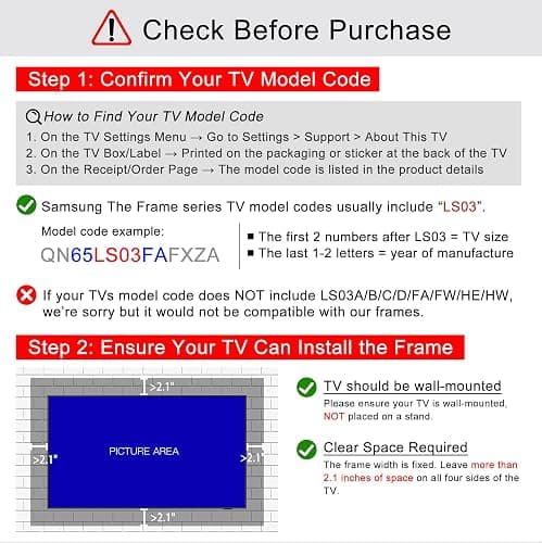 Classic Vintage Deep Gold 43" TV Frame - Compatible ONLY with Samsung The Frame TV (Fits 2021-2026 Models, Model Codes: 43LS03A/B/C/D/FA/HE) thumbnail 5