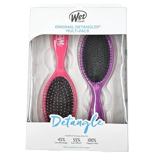 Wet Brush Original Detangler Hair Brush 2-Pack, Pink & Purple, Perfect Stocking Stuffer Set for Women & Men, Ultra-Soft IntelliFlex Bristles for Wet or Dry Hair, Holiday Gift Essential thumbnail 10