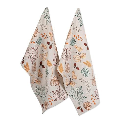 DII Fall Kitchen Towels for Kitchen Decorative Cotton Dish Towel Set, 18x28, Autumn Leaves, 2 Count - Image 1