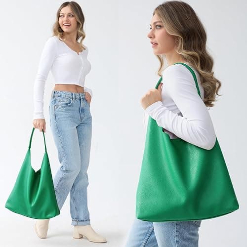 Hobo Bags for Women Soft Vegan Leather Shoulder Handbag Slouchy Tote Purses thumbnail 2
