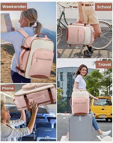 LOVEVOOK Large Travel Backpack for Women & Men, 40L Carry on Backpack for Airplanes, TSA Personal Item Travel Bag fits 17" Laptop, Waterproof Travel Essentials Airline Approved with 3 Packing Cubes thumbnail 6