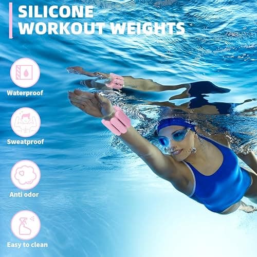 YOVKOK Adjustable Ankle Weights for Women Men,Wrist Weights set for Walking Running,1 Pair (1Lbs Each) Silicone Workout Weights for gym fitness, Jogging,yoga,pilates,strength training,physical therapy thumbnail 7