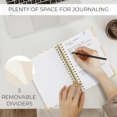 Aesthetic Thick Spiral Notebook With Tabs - Premium Journal For Women Size B5 - College Ruled Note Book With 300 Lined Pages and Dividers - Perfect For Writing And Staying Organized at Work or School thumbnail 3