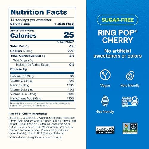 Liquid I.V. Sugar Free Electrolytes Hydration Packets, Ring Pop, 14 Count | Scientifically Formulated | Clinically Proven Hydration | Zero Sugar | No Artificial Sweeteners | Non-GMO | Powder Drink Mix thumbnail 7